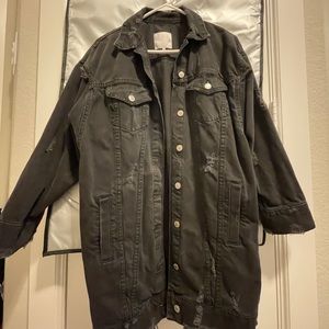 zara oversized jean jacket